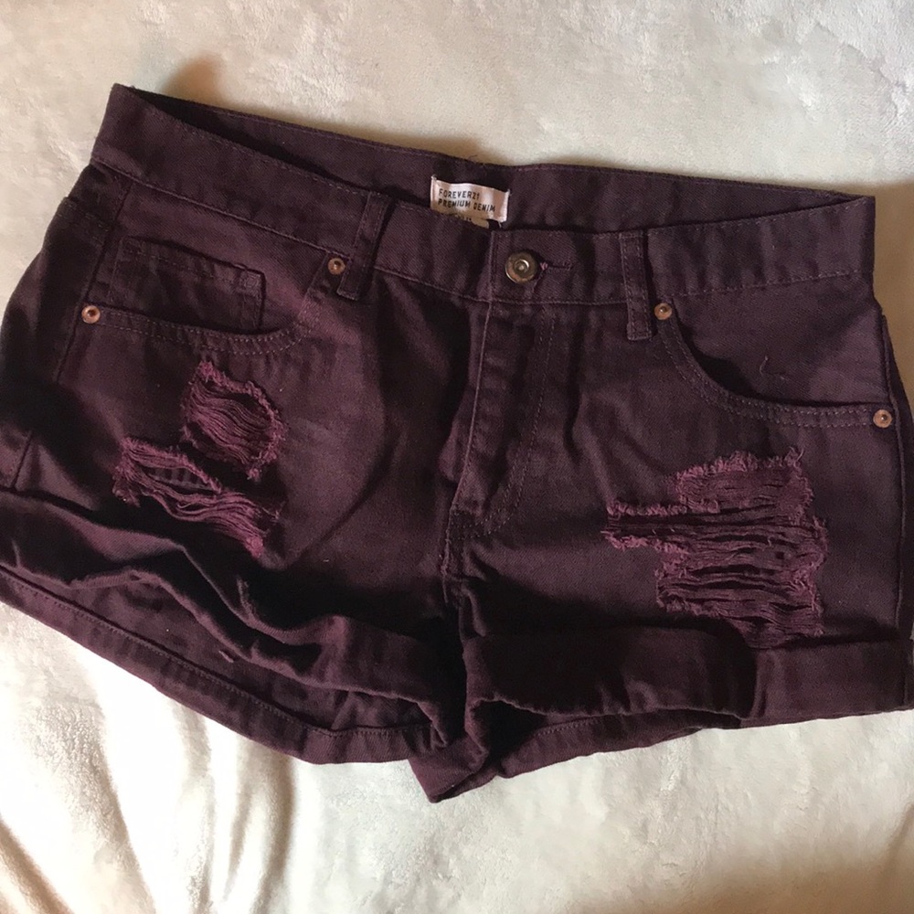 Forever 21 MAROON denim shorts